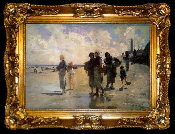 framed  John Singer Sargent THe Oyster Gatherers of Cancale, ta009-2